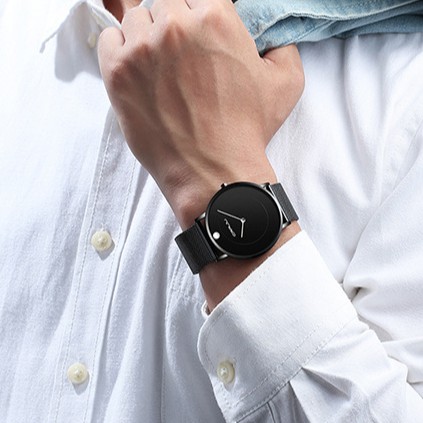 Đồng hồ thạch anh Crrju chất liệu thép không gỉ chống thấm nước thiết kế đơn giản