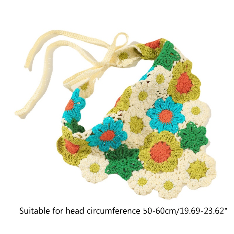 Khăn Trùm Đầu Dệt Kim Chống Nắng Nhiều Màu Sắc Hình Tam Giác Cho Nữ