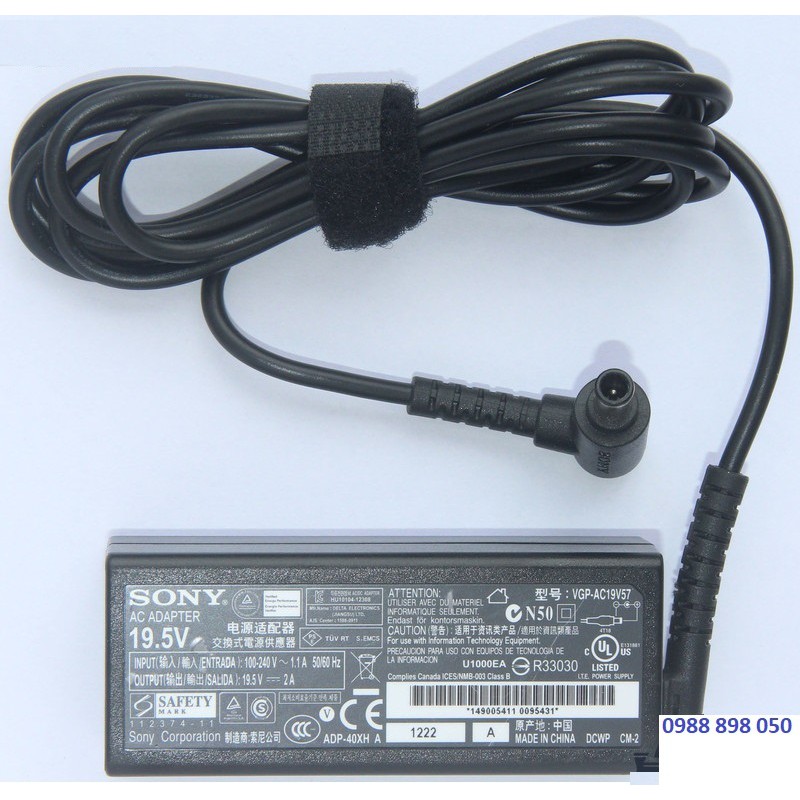 Sạc Laptop Máy Tính Sony 19.5v 2a Bảo hành 12 tháng