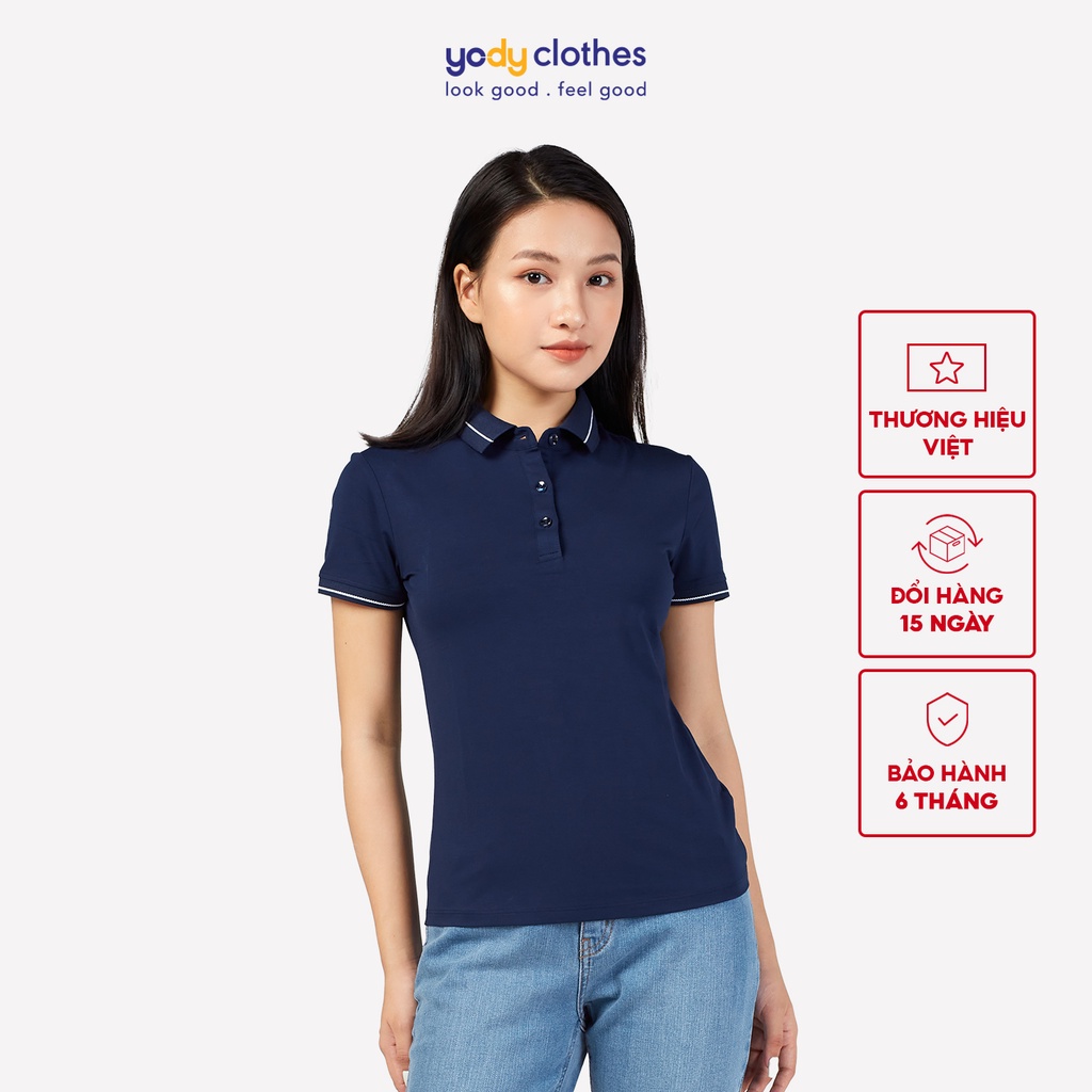 Áo thun polo nữ YODY chất vải cotton pima cao cấp, mềm mịn kháng khuẩn tự nhiên APN3010