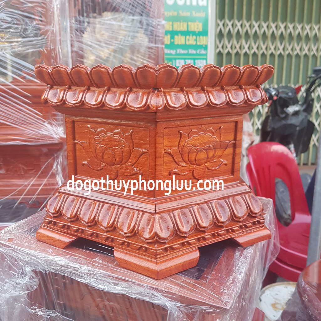 Đài sen lục giác sơn pu gỗ hương cao cấp | BigBuy360 - bigbuy360.vn