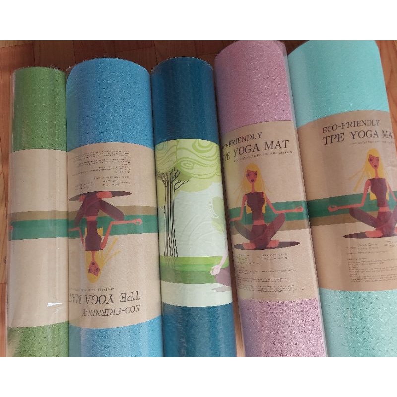 Thảm tập yoga tập gym 2 lớp định tuyến 6mm, 8mm cao cấp