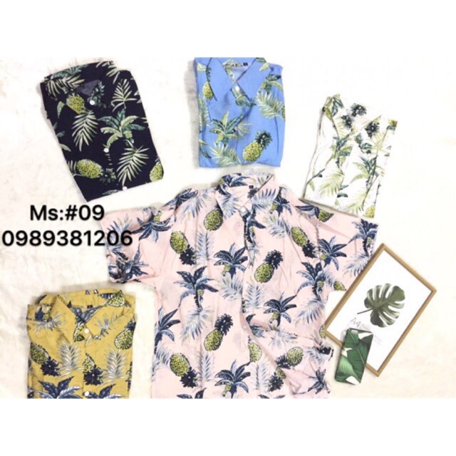 Áo hoa quả chất đũi tơ thái 9-17