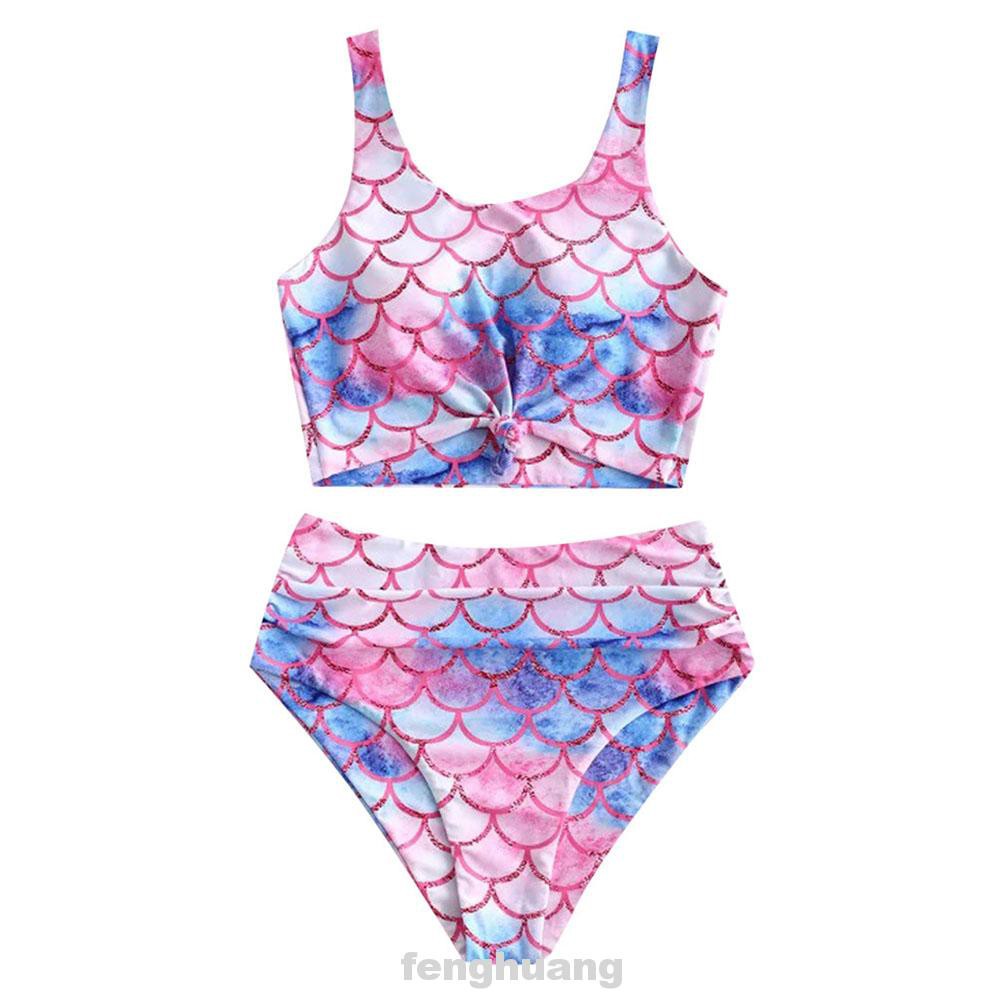 Bộ Đồ Bơi 2 Mảnh Không Tay Lưng Cao Mềm Mại In Hình Geo Thời Trang Mùa Hè Cho Nữ | BigBuy360 - bigbuy360.vn