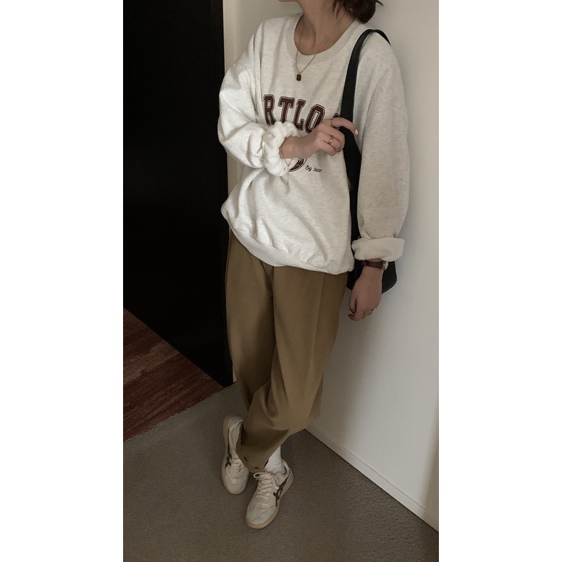 Áo Sweater Nỉ nữ Phối khăn Choàng Hàn Quốc Áo Sweater nữ In chữ Ulzzang Thời trang Cao cấp | BigBuy360 - bigbuy360.vn