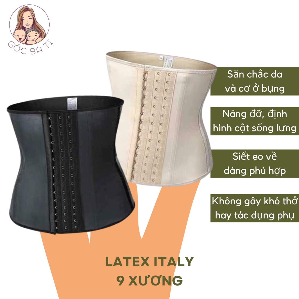 ĐAI NỊT BỤNG LATEX 9 XƯƠNG ITALY