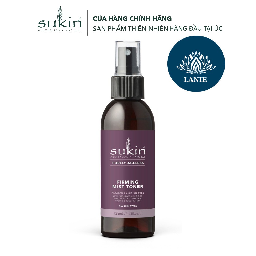 Toner Cấp Ẩm Kiêm Xịt Khoáng Ngừa Lão Hóa  Sukin Purely Ageless Firming Mist Toner 125ml