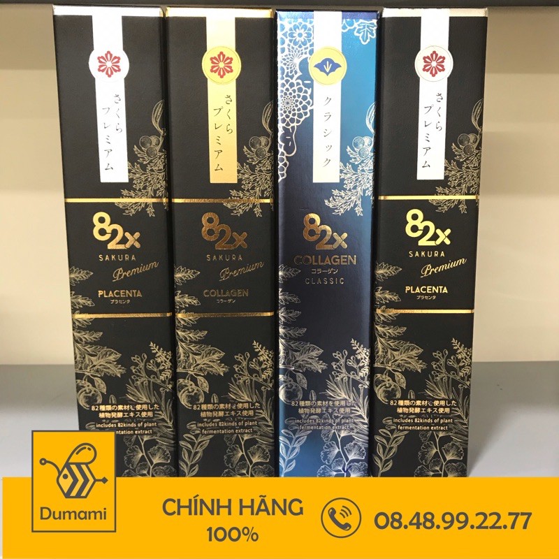 (Chính Hãng+Mẫu mới ) Collagen &amp; Placenta 82x Sakura Classic 500ml