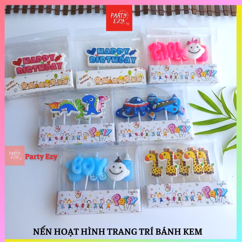BỘ NẾN HOẠT HÌNH TRANG TRÍ BÁNH SINH NHẬT-ĐÈN CẦY TRANG TRÍ BÁNH KEM