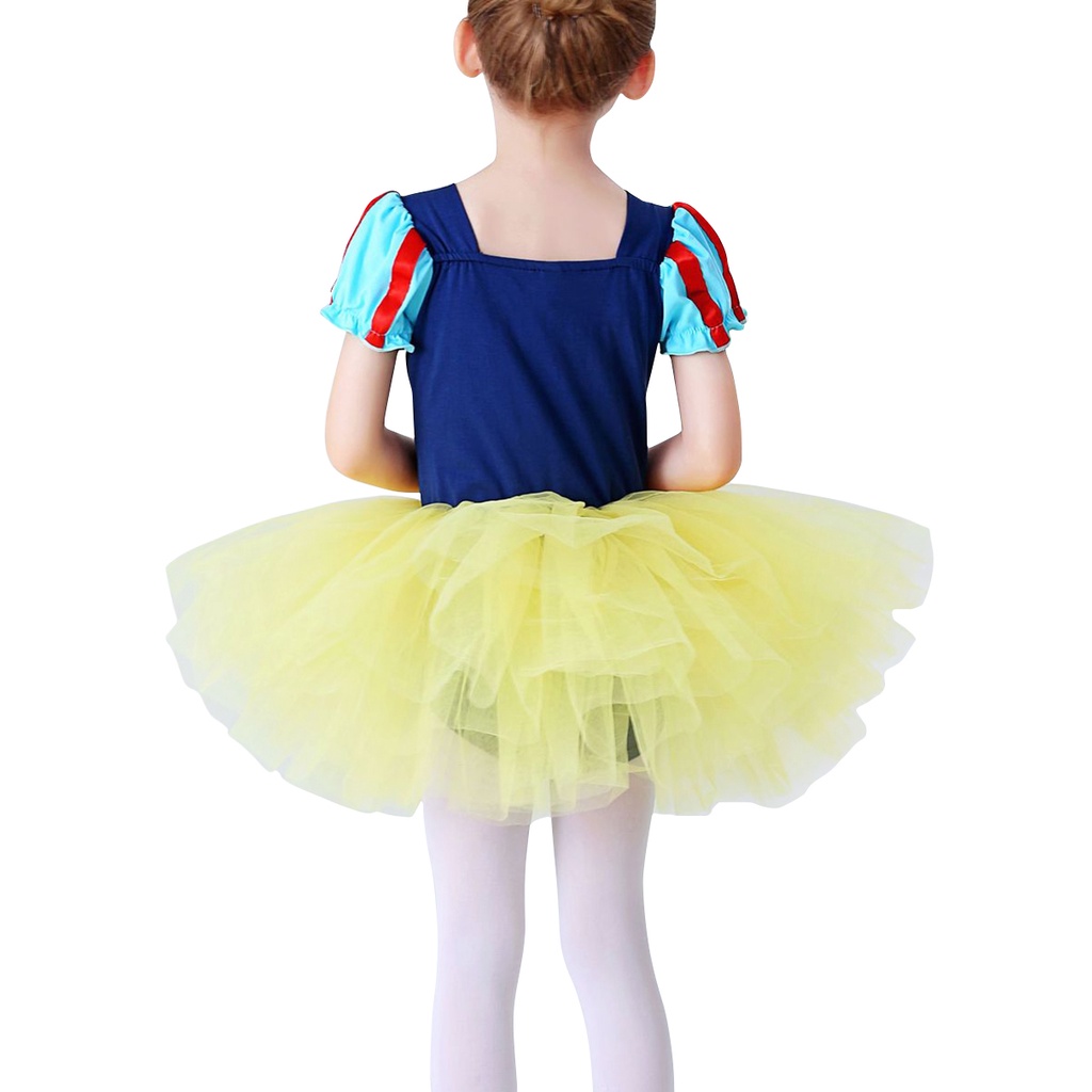 Đầm Công Chúa Tay Ngắn In Hình Công Chúa Bạch Tuyết Aisha Dành Cho Bé Gái Tập Múa Ba Lê