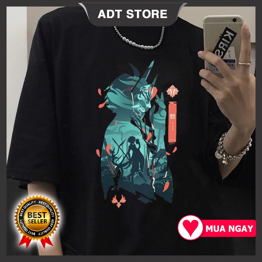 Áo thun Genshin Impact: Xiao màu đen cá tính độc đẹp giá siêu rẻ