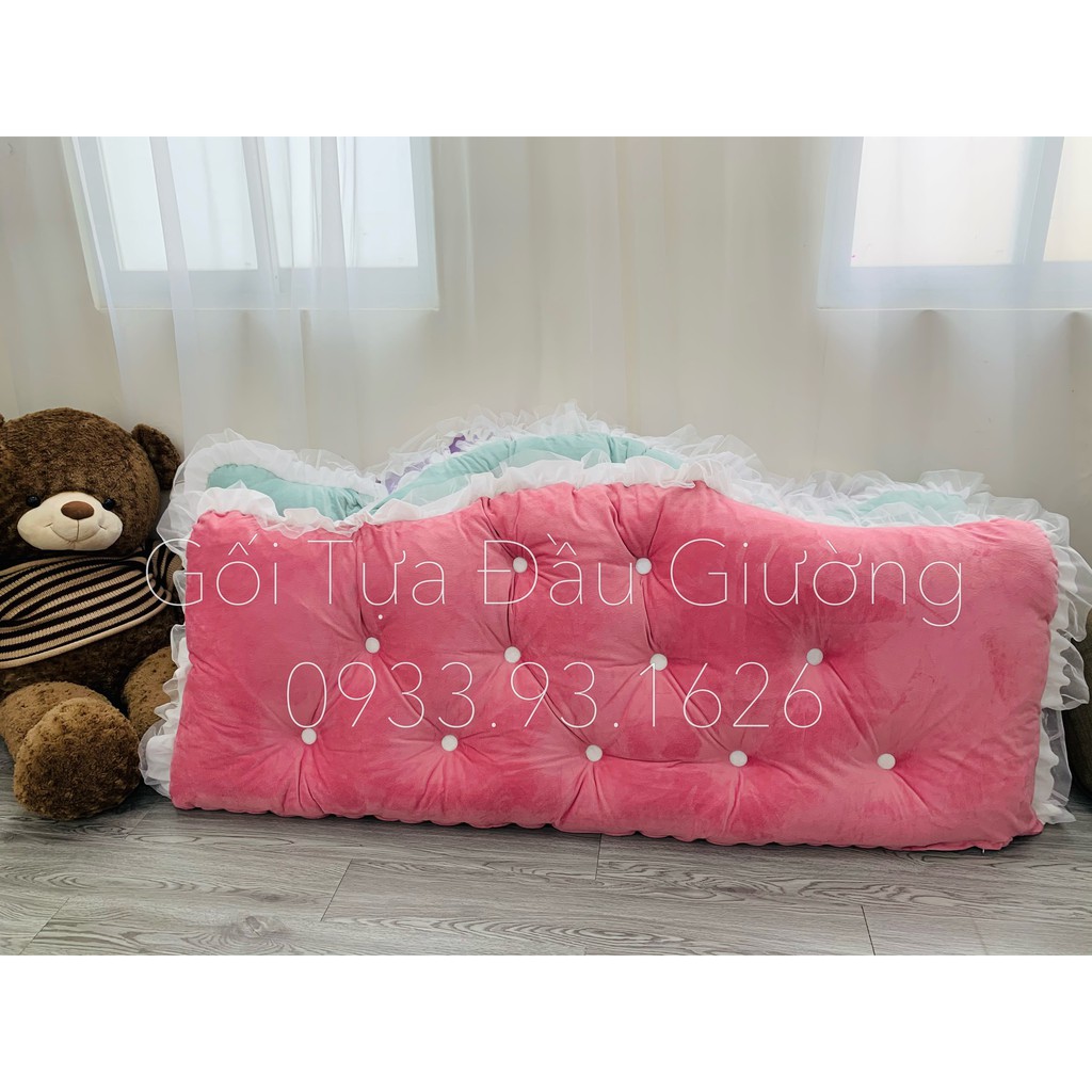 Tựa Đầu Giuờng Trang Trí Phòng Ngủ - Mẫu Hoàng Gia - Màu Hồng Đất - Size 80x1m6