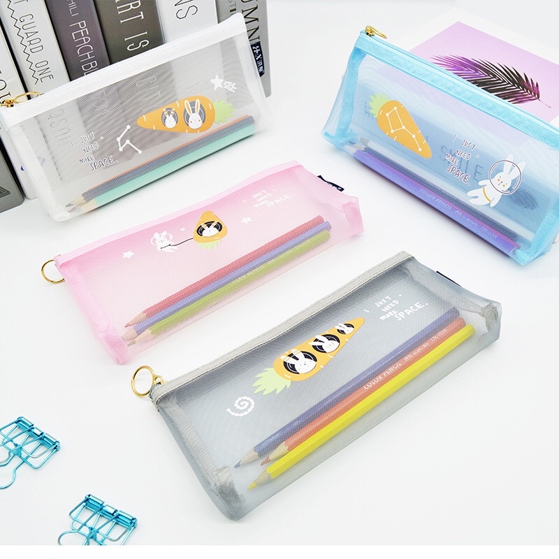 Túi lưới đựng bút full hộp cao cấp 20*10cm