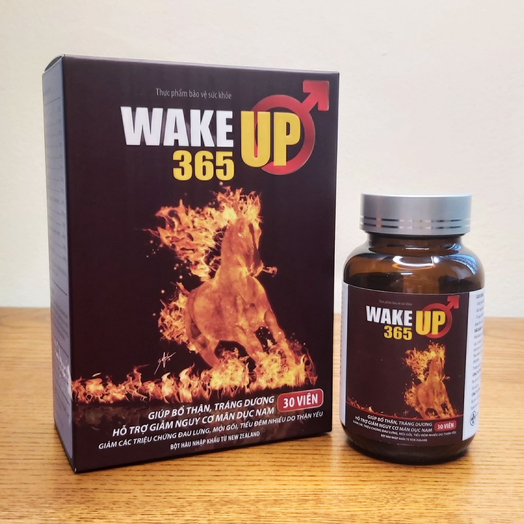 Viên Uống Bổ Thận Tráng Dương Green Heart Pharma Wake Up 365 Lọ 30 viên