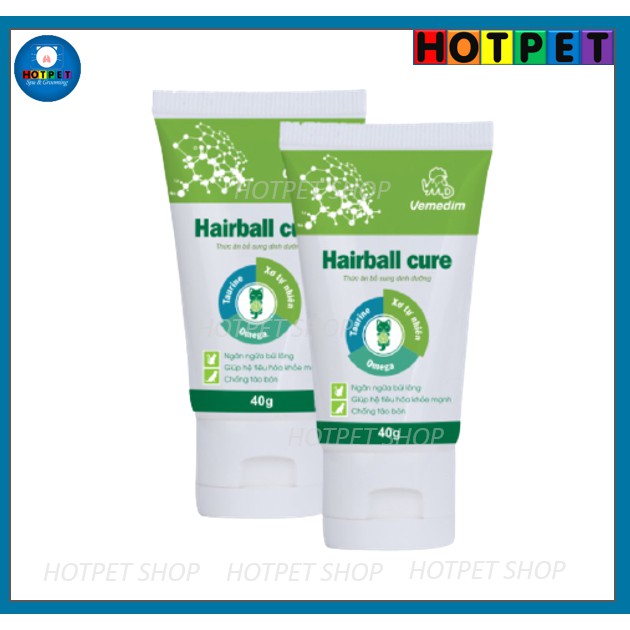 HAIRBALL CURE - GEL HỖ TRỢ TIÊU BÚI LÔNG CHO CHÓ MÈO [40g]