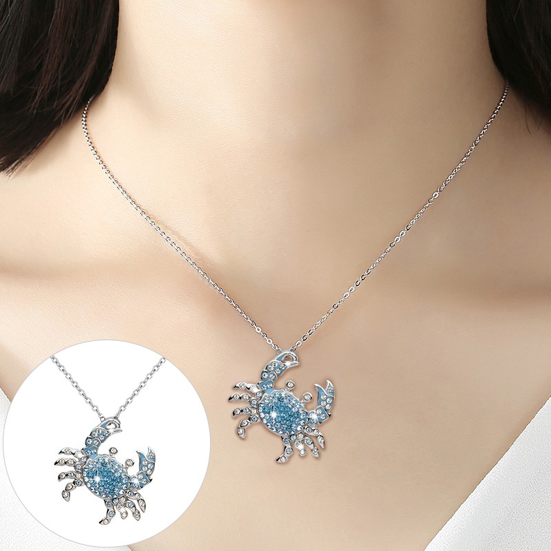 Dây Chuyền Hợp Kim Mặt Hình Con Cua Đính Đá Lấp Lánh