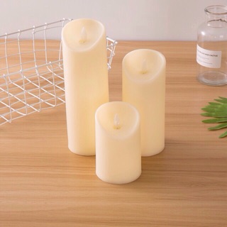 Bộ 3 cây nến điện tử cỡ đại cao 18cm, 15cm, 12cm