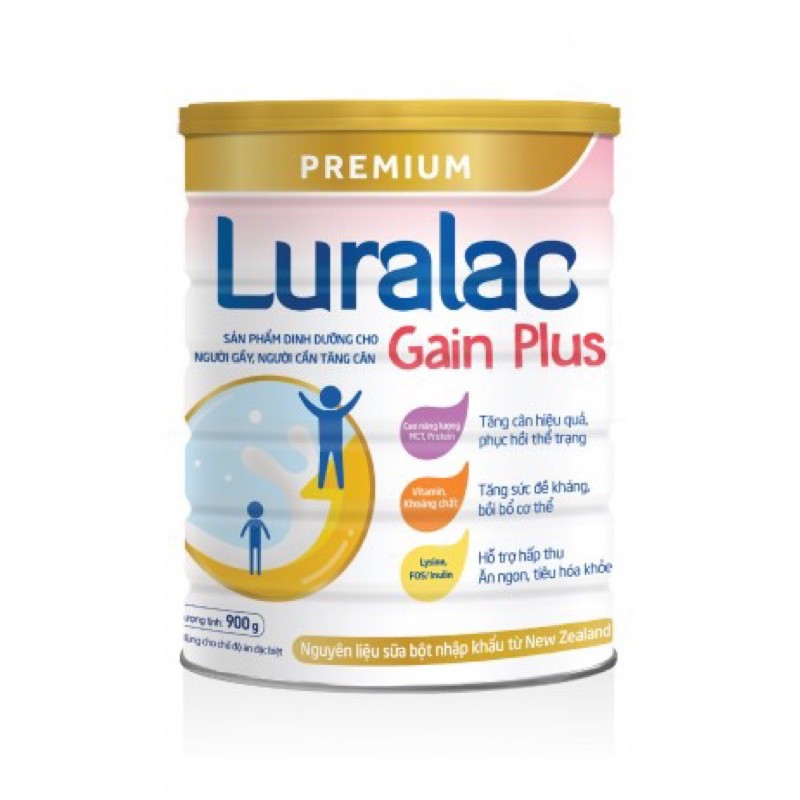 Sữa Luralac Gain Plus cho người gầy cần tăng cân 900 gam