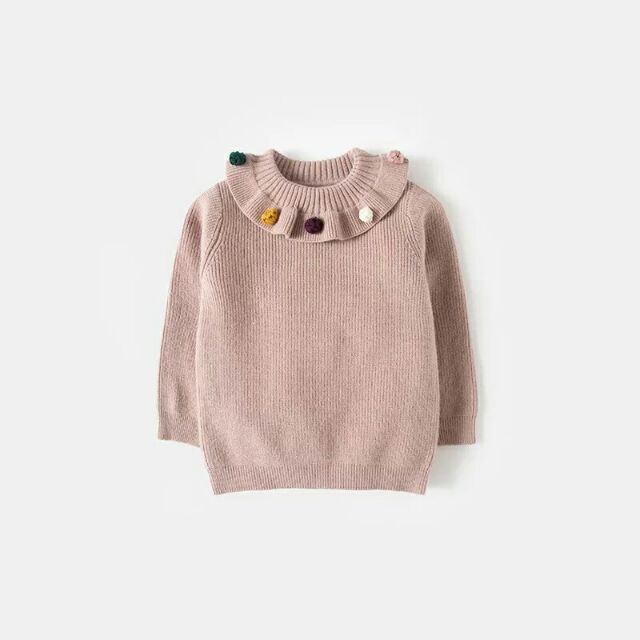 Áo len cổ bèo cục bông sz 110
