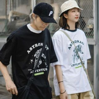 Áo Thun Tay lỡ Unisex cặp ASTRONAUT ADVENTURE