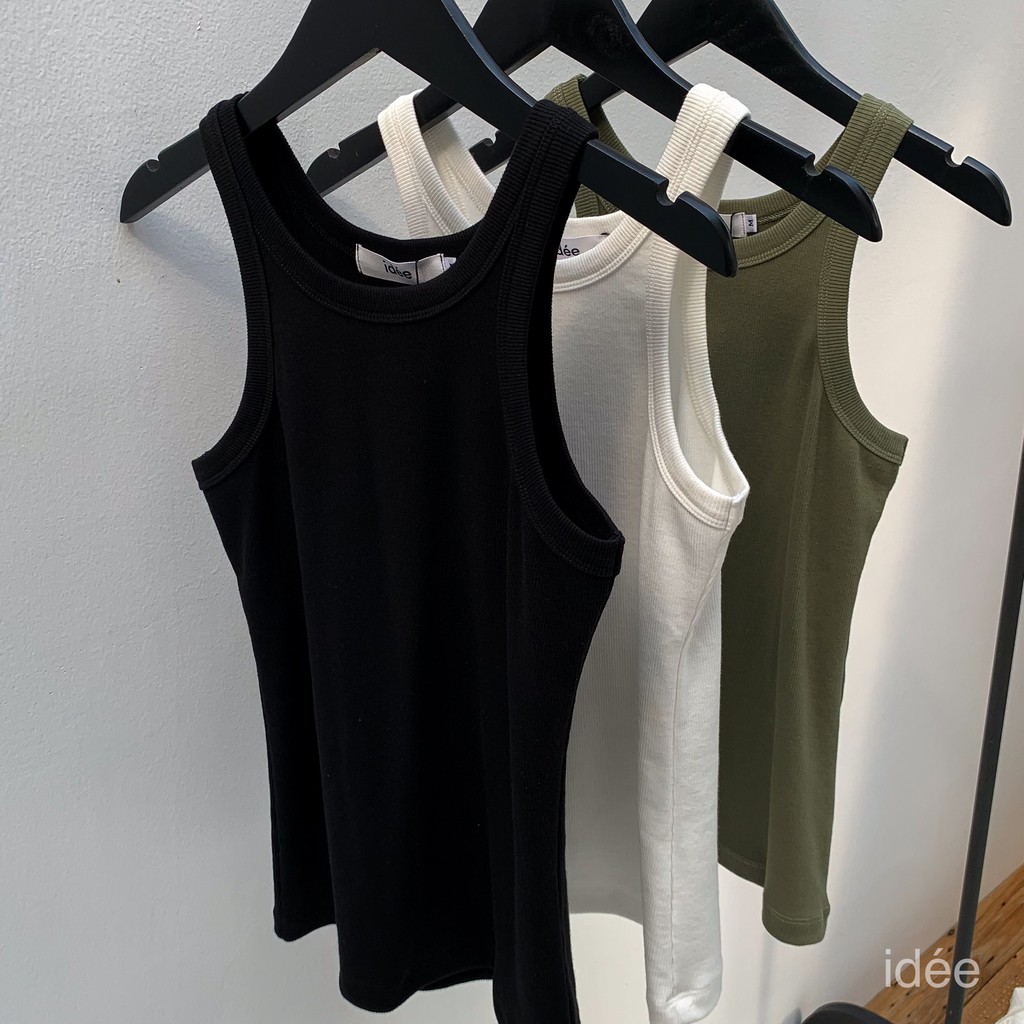 idée Áo ba lỗ nữ ôm cổ tròn vải thun cotton gân | BigBuy360 - bigbuy360.vn