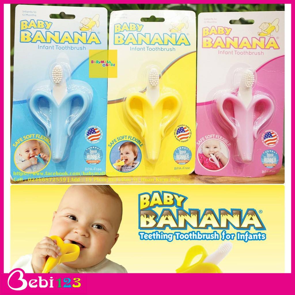 Gặm nướu và bàn chải 2 trong 1 Baby Banana từ Mỹ