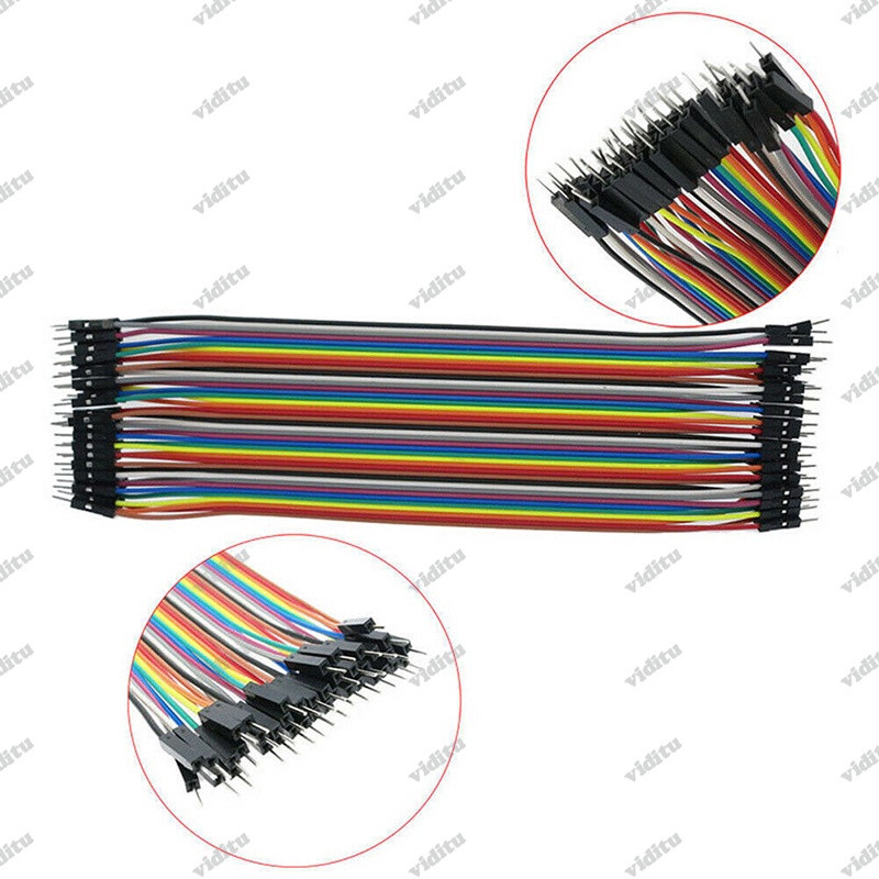 Dây cắm BreadBoard đực đực 20cm 40 sợi 10 màu ( Dupont M-M 20cm )