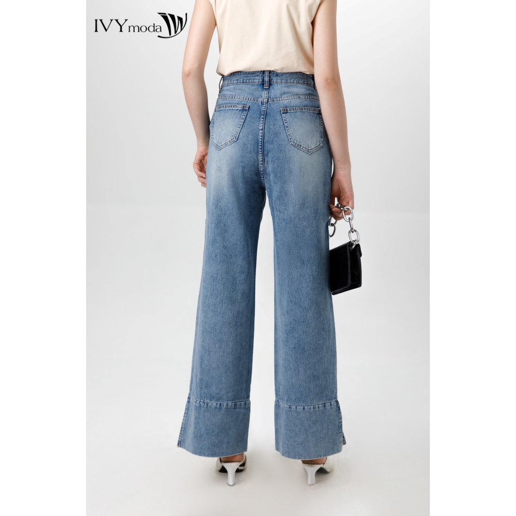 Quần bò loe xẻ gấu nữ IVY moda MS 25B8890