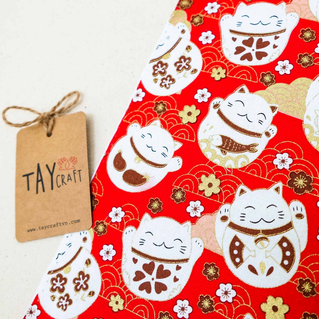 Vải thô cao cấp họa tiết Nhật Bản 50x70cm/50x140cm