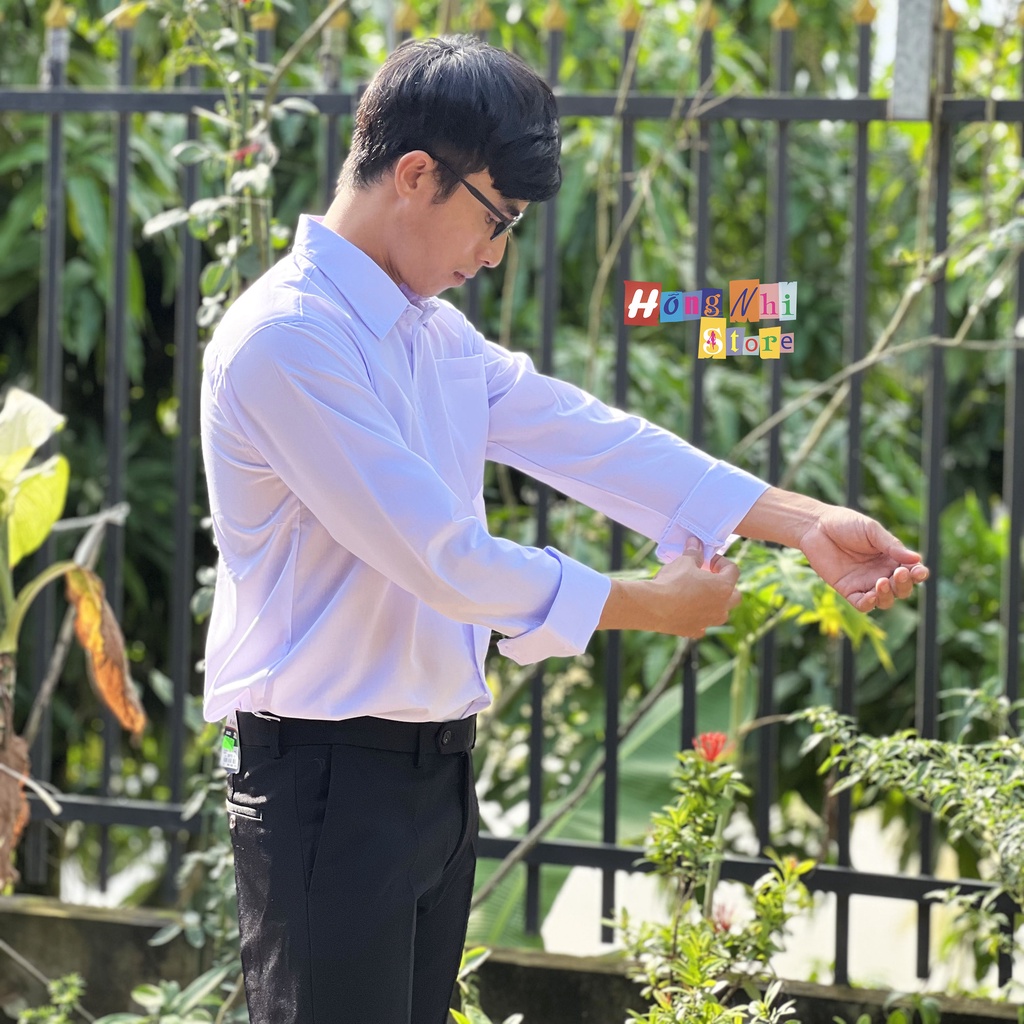 Sơ Mi Trắng Nam Tay Dài Đi Học 1 Túi Dáng Rộng 85kg Trở Lại Ulzzang Hồng Nhi Store