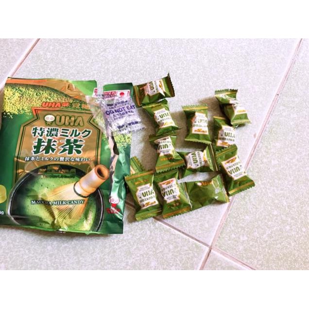 Keo nhật -  Kẹo matcha trà xanh UHA 8.2 Nhật Bản mẫu bao bì mới hàng mới date xa