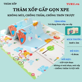 Thảm xốp trải sàn gấp gọn cho bé xpe | chiếu ngủ trưa văn phòng | loại 1m8 x 2m | chống thấm chống trơn trượt |không mùi