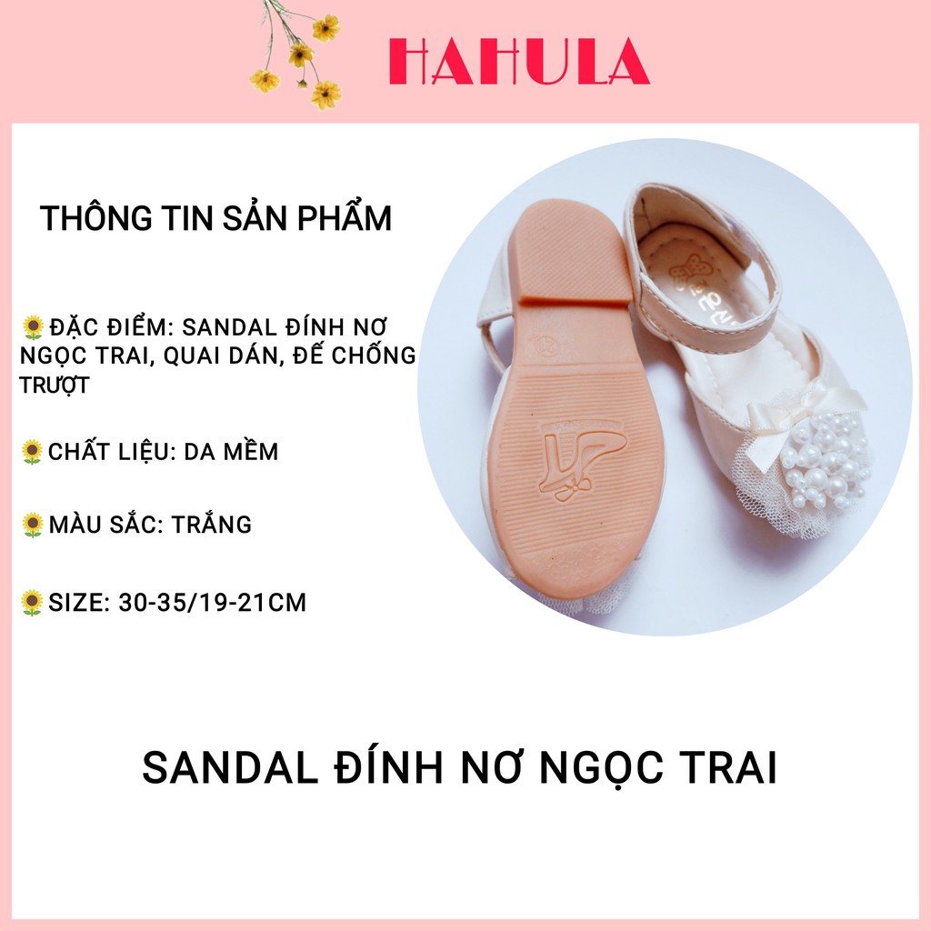 Sandal Quai Hậu Đính Nơ Ngọc Cho Bé (Ảnh Shop Tự Chụp và Quay)