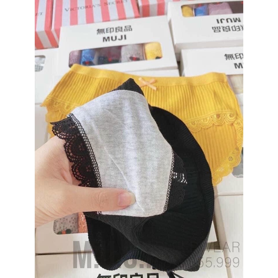 QL02 -Quần Lót Nữ Cotton viền ren gân tăm kháng khuẩn hoạ tiết viền ren sexy - Hàng có sẵn( video+ ảnh thật) | BigBuy360 - bigbuy360.vn