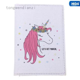 Vỏ Bọc Hộ Chiếu Bằng Pu Chống Thấm Nước Họa Tiết Kỳ Lân Cầu Vồng Dễ Thương Cho Trẻ Em