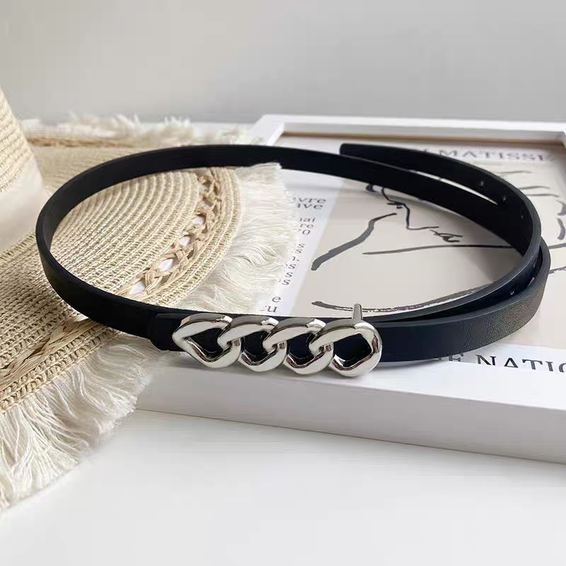 Belt đai váy KHÓA XOẮN Đai quần bản nhỏ đục sẵn lỗ Yams Closet