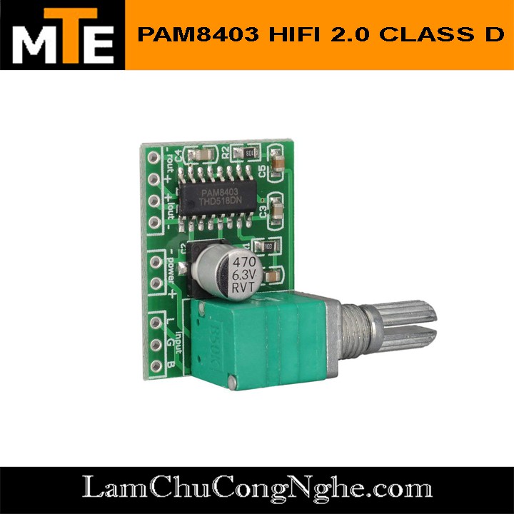 MODULE KHUẾCH ĐẠI (AMPLI) ÂM THANH PAM8403 6W HIFI 2.0 CLASS D ( CÓ VOLUME ĐIỀU CHỈNH)