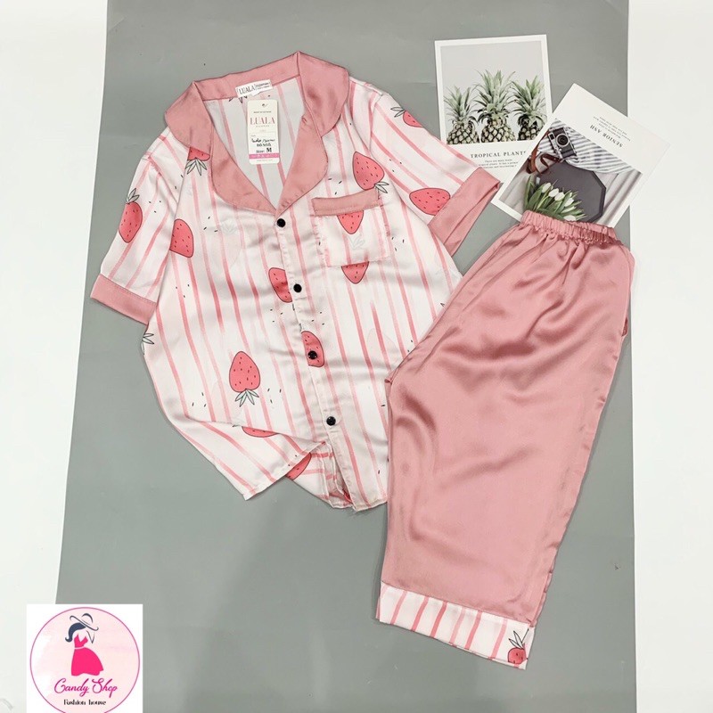 [Ảnh + VideoThật] Đồ Bộ Pijama LỤA SATIN LOẠI 1 Size 40-65kg áo cộc Quần lửng thấm hút mồ hôi | BigBuy360 - bigbuy360.vn