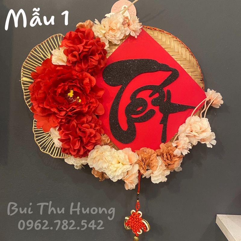 Mẹt decor treo tết đón tài lộc 30cm