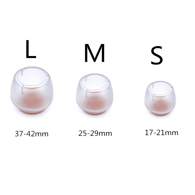Set 16 Vỏ Bọc Bảo Vệ Chân Bàn / Ghế / Đồ Nội Thất Hình Tròn Bằng Silicon / Nỉ Chống Trượt Tiện Dụng