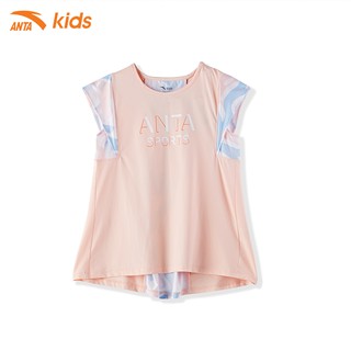 Áo phông bé gái phối màu kiểu dáng tiểu thư nhẹ nhàng thương hiệu Anta