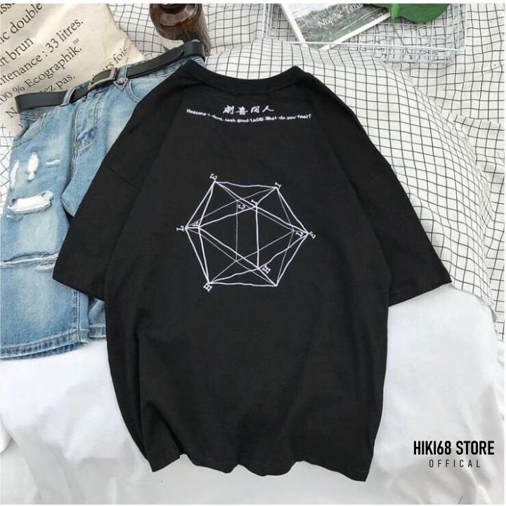 Áo Phông Nam Nữ Unisex Tay Lỡ Thun Form Rộng  Teen Cổ Tròn Họa Tiết Bắt Mắt Chất Cotton Giá Rẻ Màu Đen