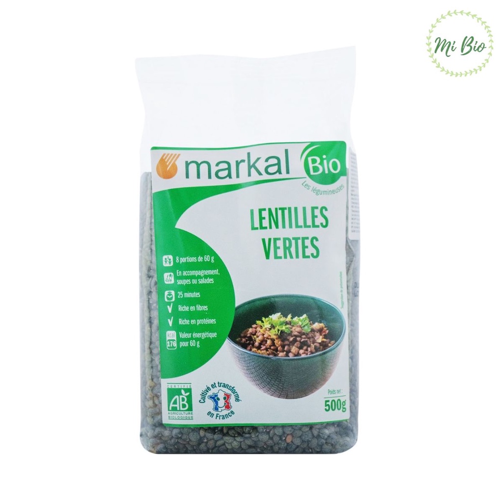 Đậu lăng xanh Green Lentil hữu cơ 500g - Markal