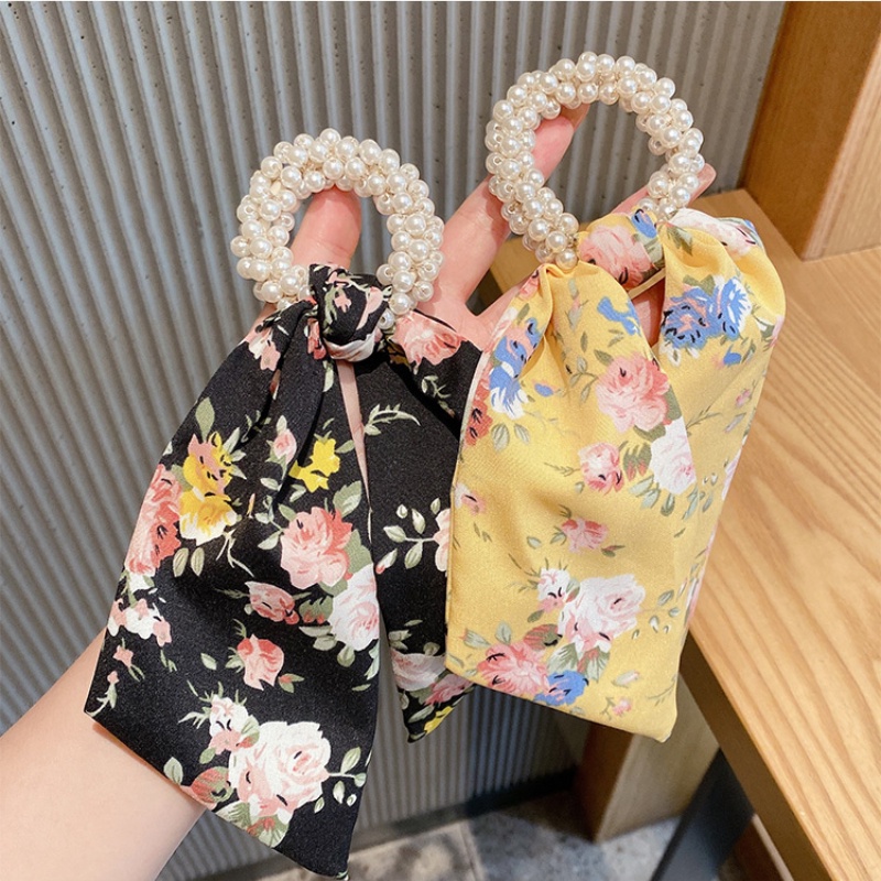 Dây Cột Tóc Mỏng Đính Ngọc Trai Hoa Mới Cho Nữ