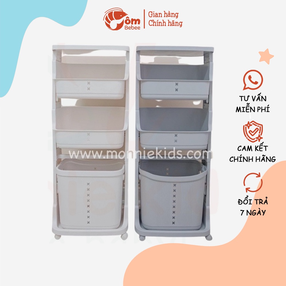 Kệ Nhựa Plastic MONMON 3 Tầng - 104x44x26 TB078