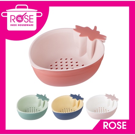 Bộ Thau Rổ Nhựa đựng rau củ quả, thực phẩm ráo nước cho gia đình - Bộ Rổ Thau Nhựa Hình Trái Cây Quả Dâu Quả Cà Rốt