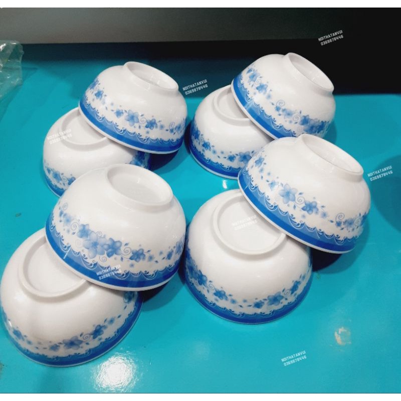 Chén ăn cơm nhựa meka combo10 chén
