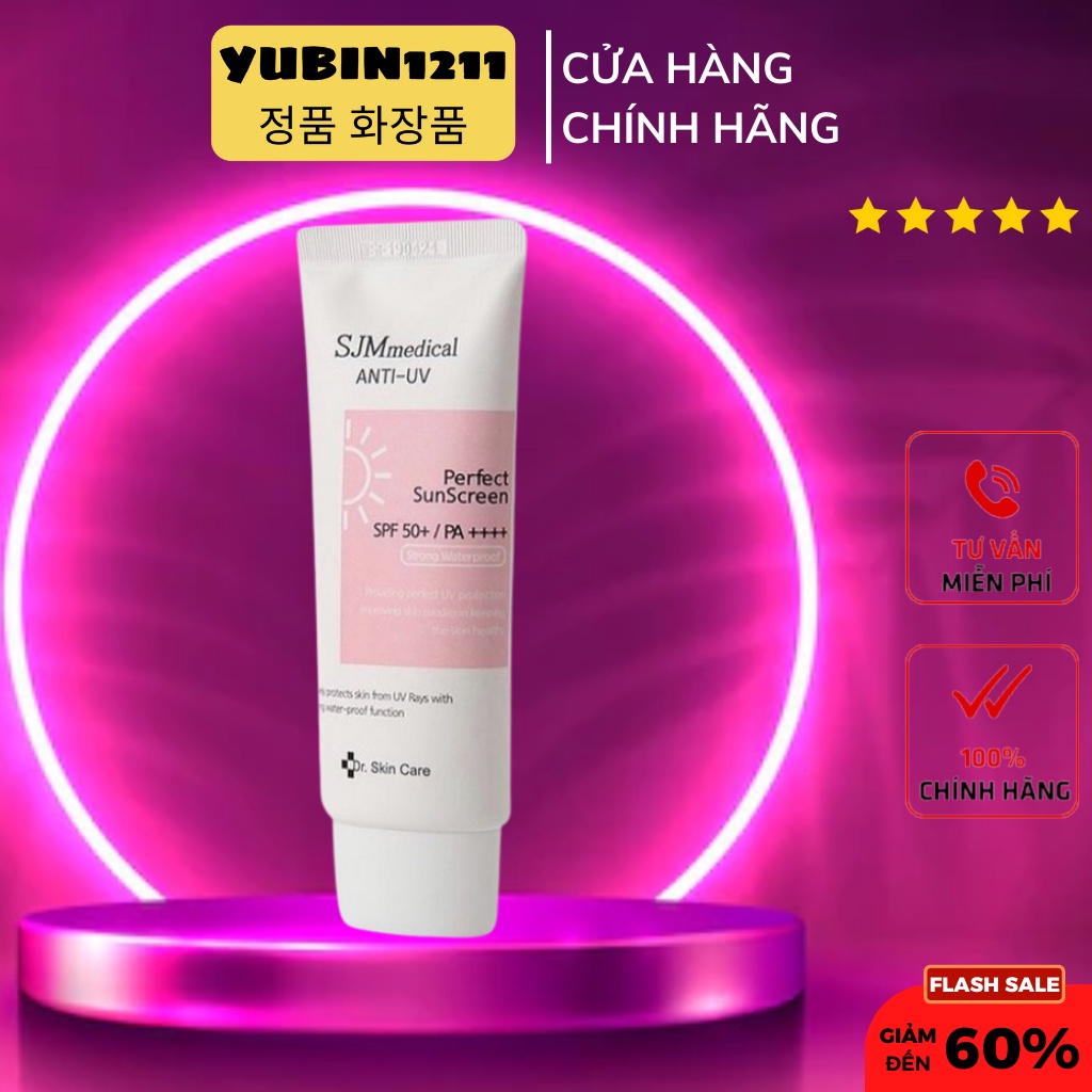 Kem Chống Nắng SJM Medical Anti UV SPF 50 /PA+++ Hàn Quốc - Phù Hợp Mọi Loại Da Dầu Khô Mụn Thường Nhạy Cảm Hỗn Hợp