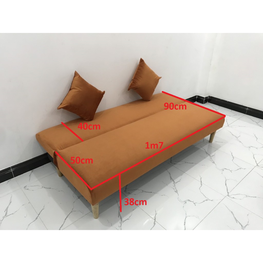 Ghế dài sofa giường vải nhung sofa salon bed giá rẻ phòng khách nhỏ băng mini 1m7 Nội thất Linco HCM