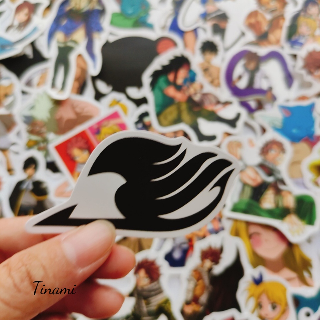 Bộ 50 Hình dán anime Sticker Fairy Tail Hội đuôi tiên trọn bộ hình dán không thấm nước mực in sắc nét trang trí